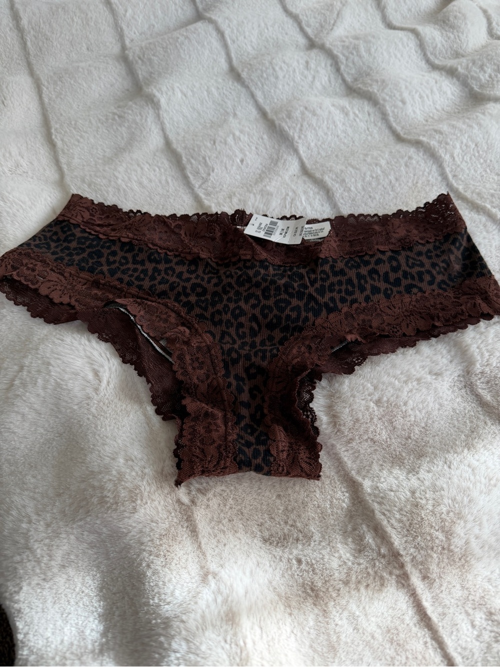 PINK Victoria's Secret Brown Leopard Lace Hipster